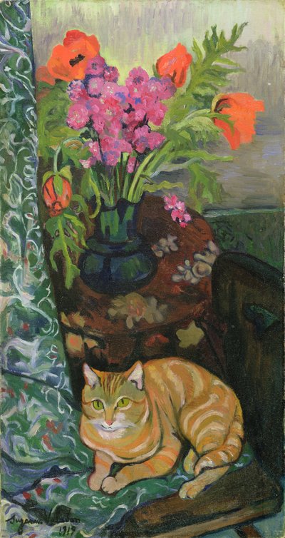 Bouquet e un gatto, 1919 da Marie Clementine (Suzanne) Valadon